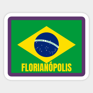 Florianópolis City in Brazilian Flag Sticker